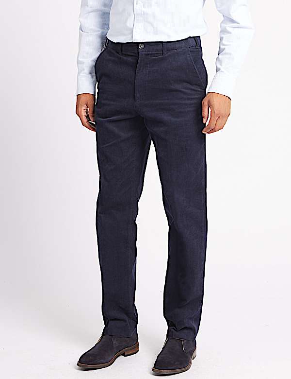 Regular Fit Pure Cotton Corduroy Trousers