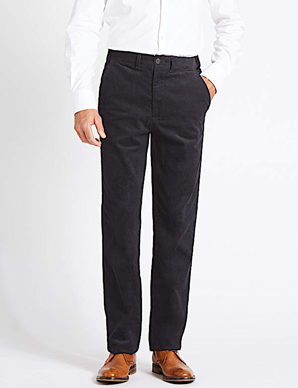 Regular Fit Pure Cotton Corduroy Trousers