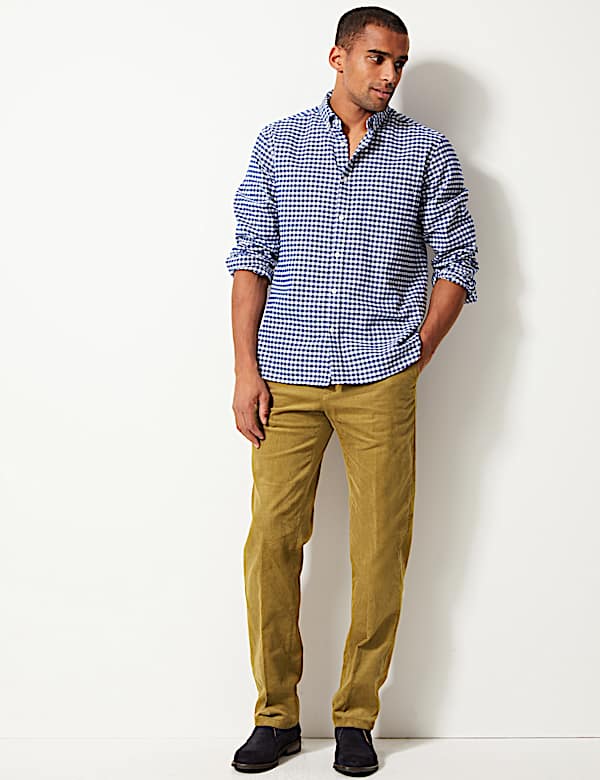 Regular Fit Pure Cotton Corduroy Trousers