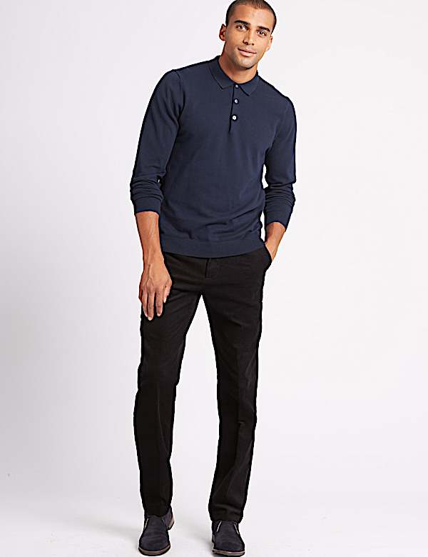 Regular Fit Pure Cotton Corduroy Trousers