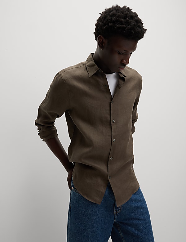 Regular Fit Pure Linen Shirt - MX