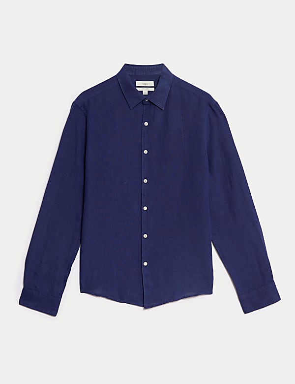 Regular Fit Pure Linen Shirt - GR