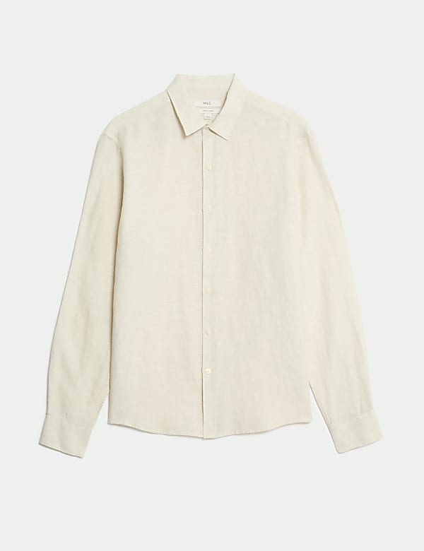 Regular Fit Pure Linen Shirt - HR