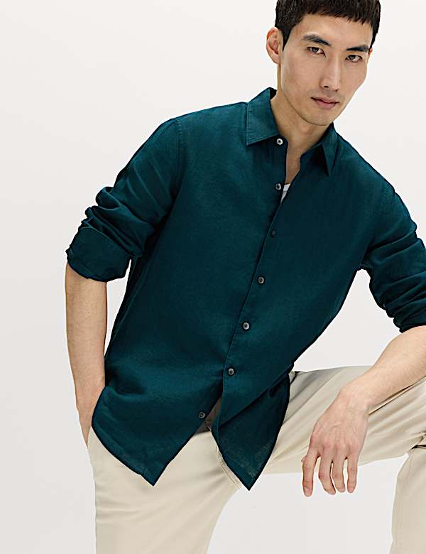 Regular Fit Pure Linen Shirt - US