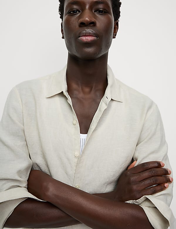 Slim Fit Pure Linen Shirt - GR