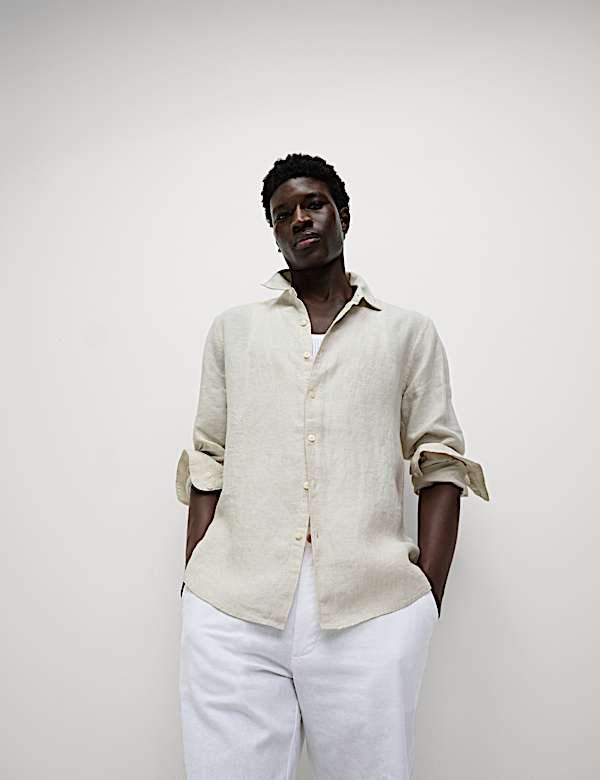 Slim Fit Pure Linen Shirt - VN