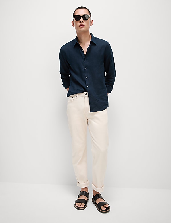 Slim Fit Pure Linen Shirt - US