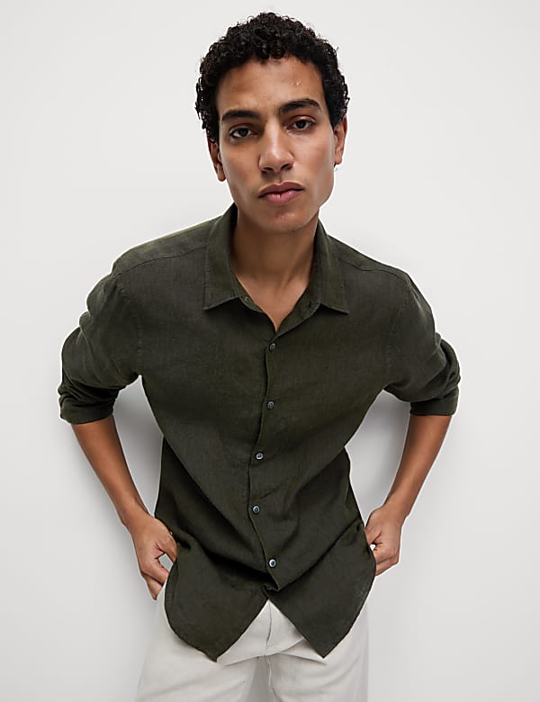 Slim Fit Pure Linen Shirt - VN