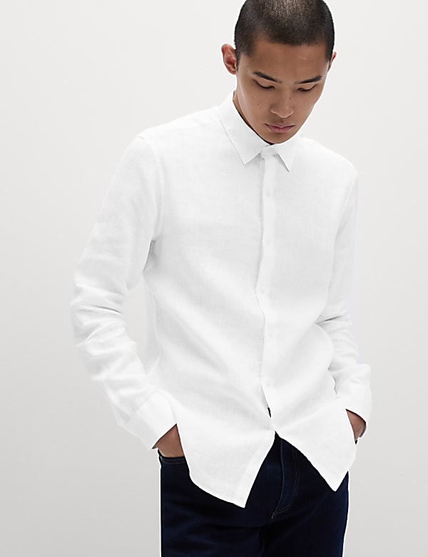 Slim Fit Pure Linen Shirt - VN