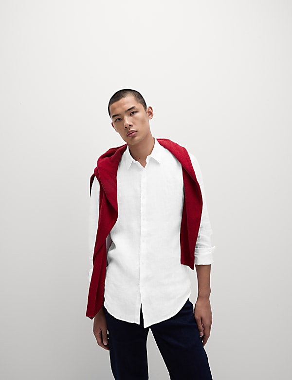Slim Fit Pure Linen Shirt - VN