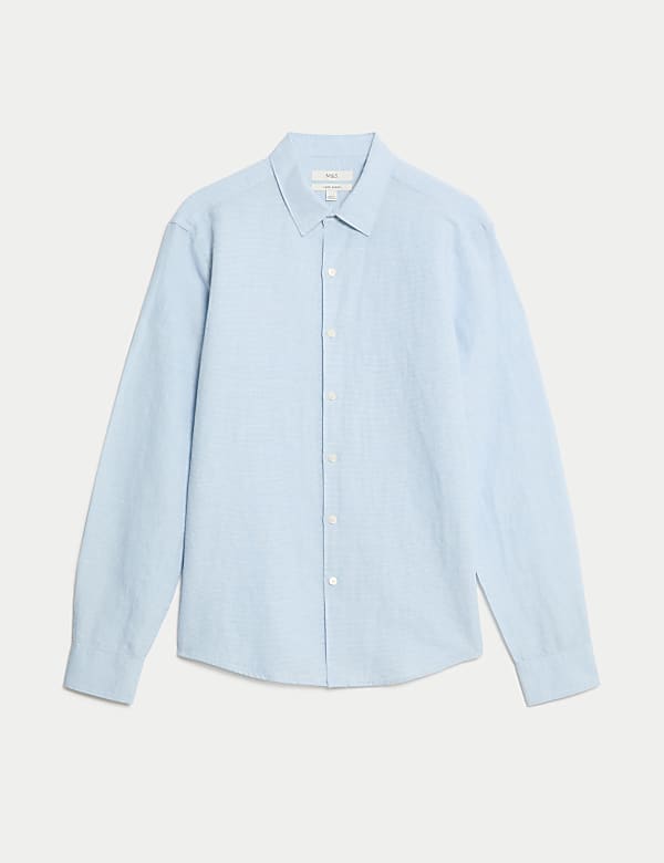 Cotton Linen Blend Puppytooth Shirt - JO