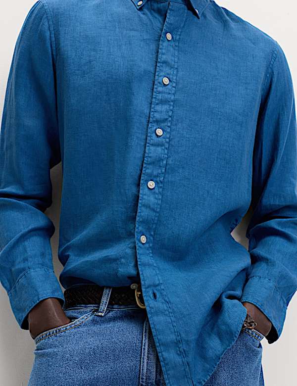 Pure Linen Garment Dye Shirt - EE