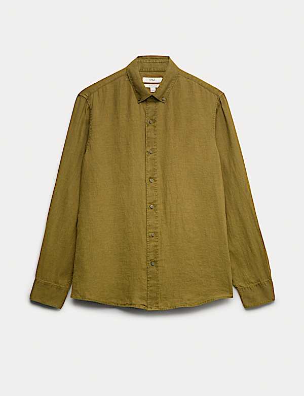 Pure Linen Garment Dye Shirt - US