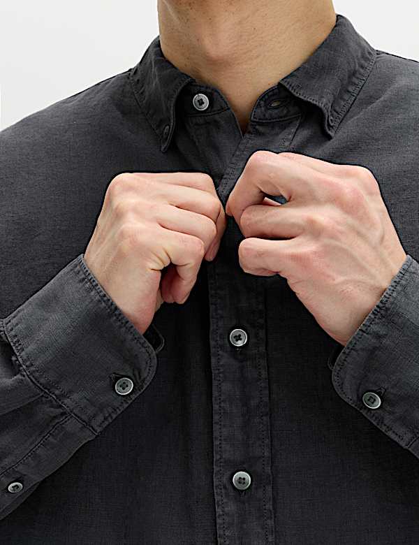 Pure Linen Garment Dye Shirt