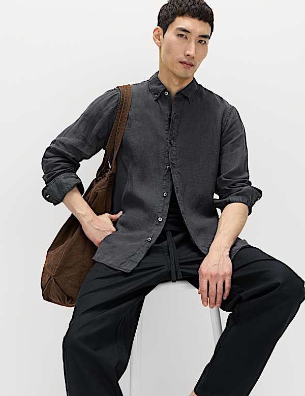 Pure Linen Garment Dye Shirt