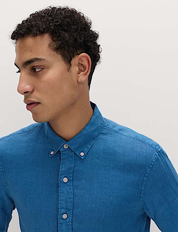 Slim Fit Pure Linen Shirt - US