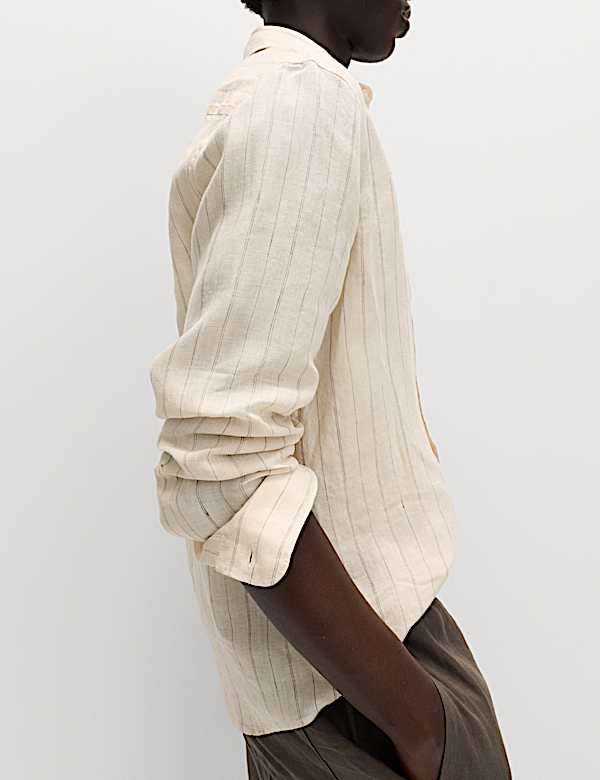 Regular Fit Pure Linen Striped Shirt