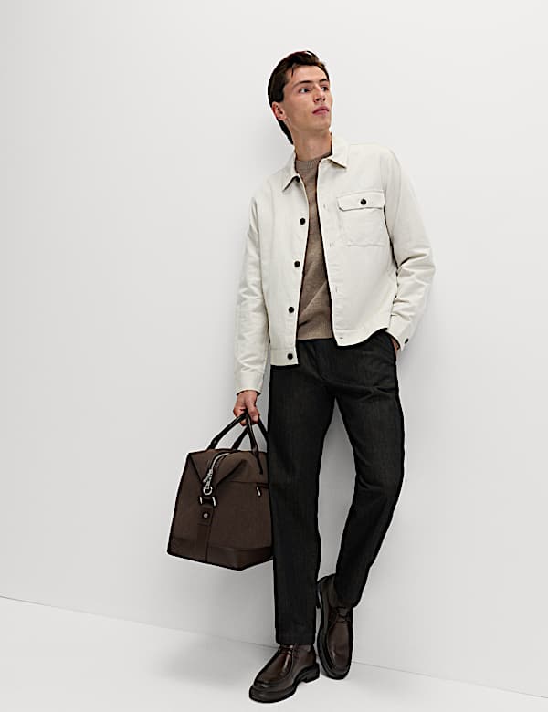 Surchemise en coton m&eacute;lang&eacute; lin - FR