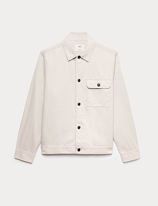 Surchemise en coton m&eacute;lang&eacute; lin - FR