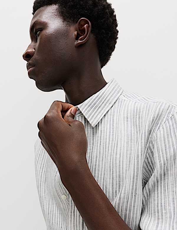 Pure Linen Striped Shirt