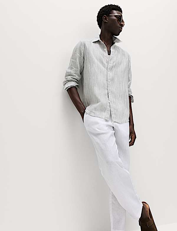 Pure Linen Striped Shirt
