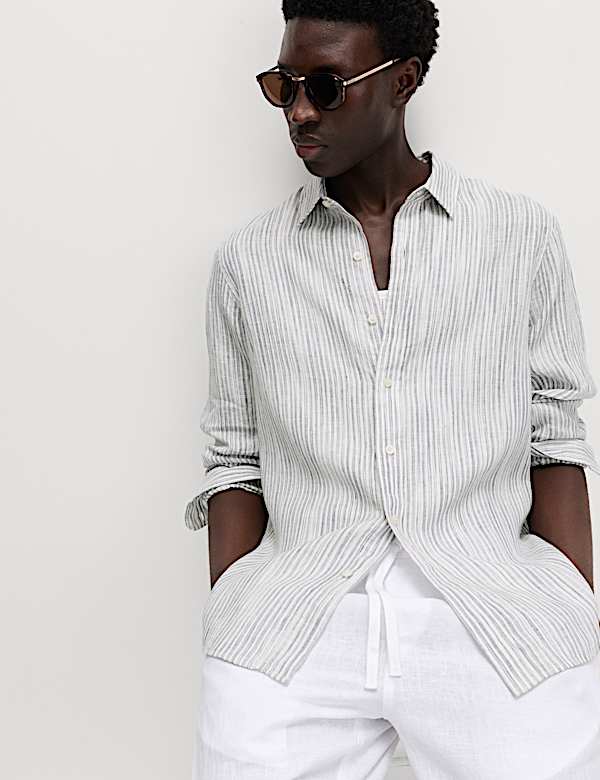 Pure Linen Striped Shirt