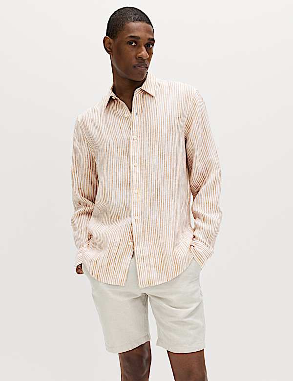 Pure Linen Striped Shirt