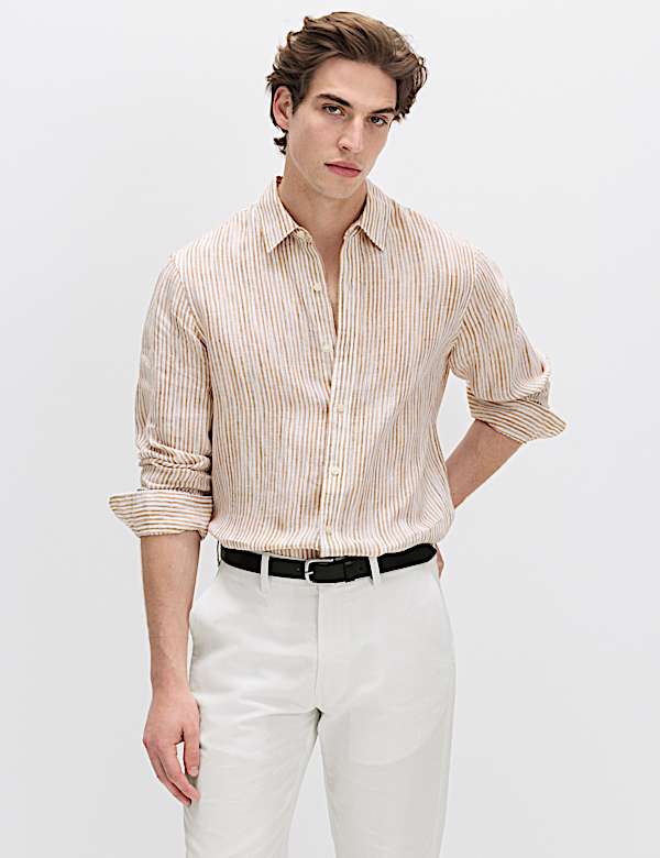 Pure Linen Striped Shirt