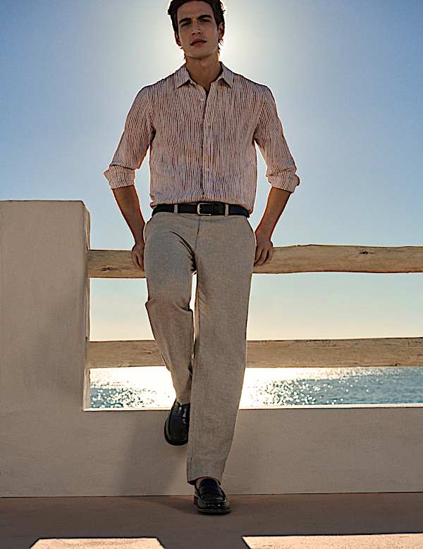 Pure Linen Striped Shirt