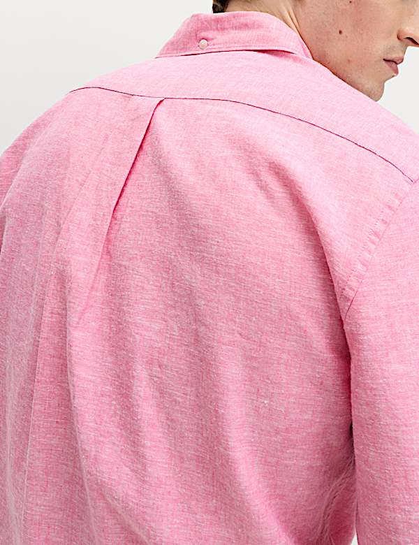 Regular Fit Cotton Linen Blend Shirt - DE