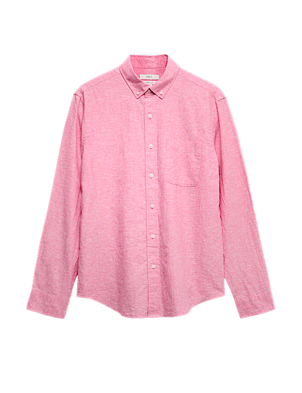 Regular Fit Cotton Linen Blend Shirt