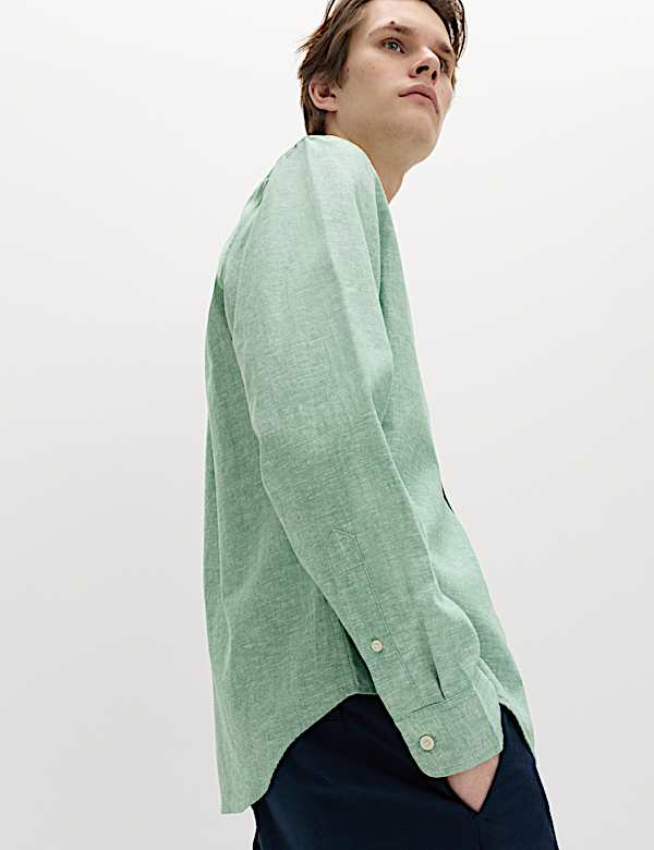 Regular Fit Cotton Linen Blend Shirt