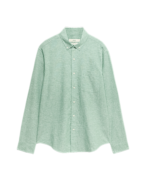 Regular Fit Cotton Linen Blend Shirt