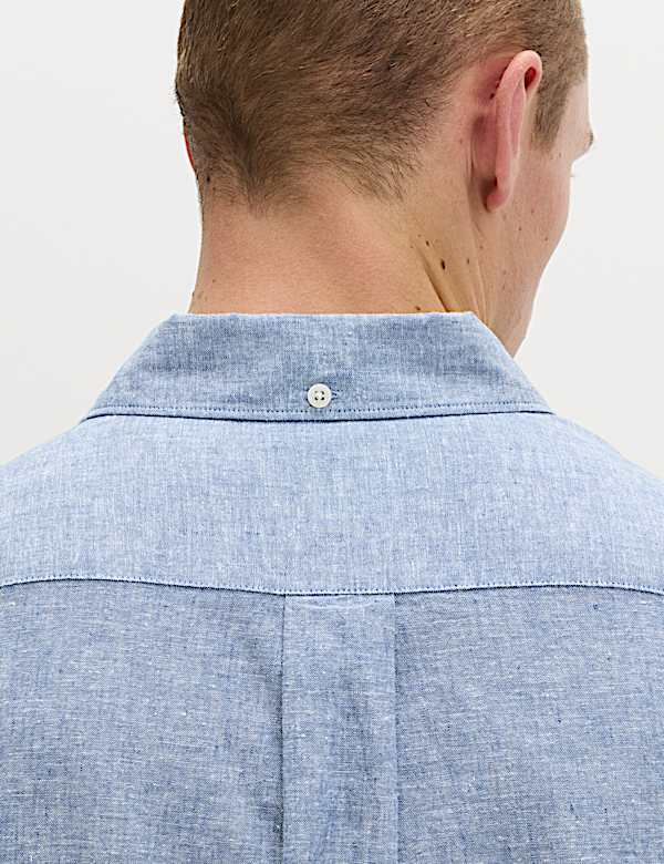 Regular Fit Cotton Linen Blend Shirt
