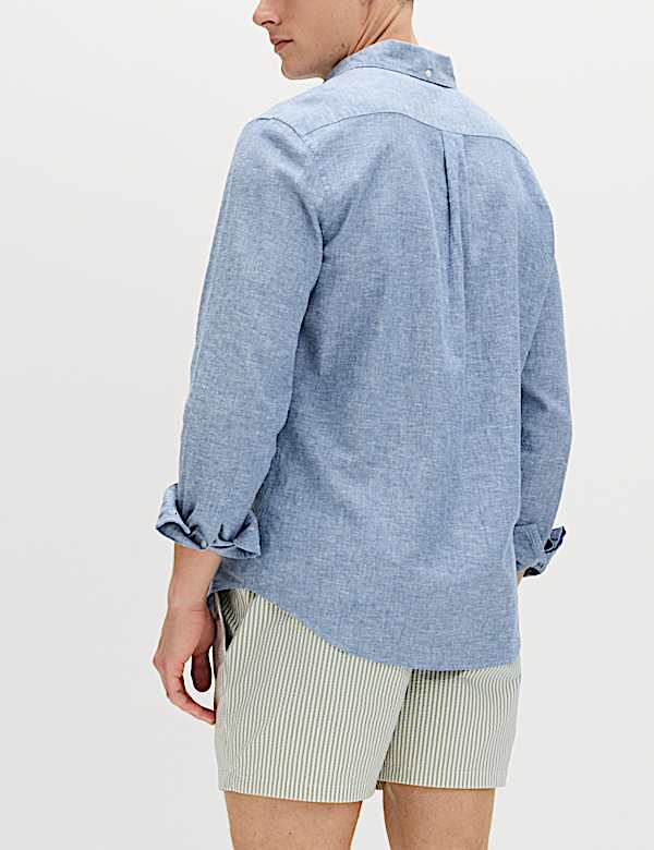 Regular Fit Cotton Linen Blend Shirt