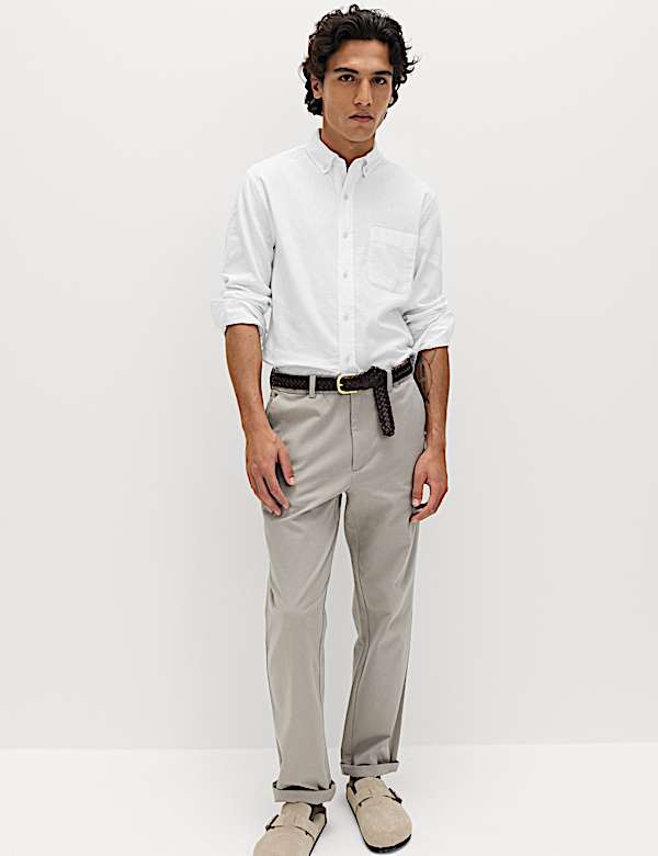 Hemd aus Baumwoll-Leinenmischgewebe in normaler Passform - AT