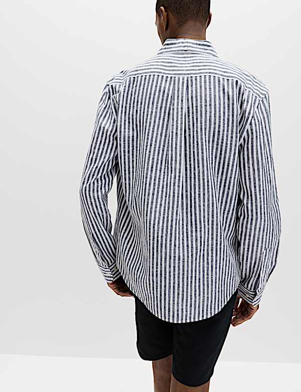 Pruhovan&aacute; ko&scaron;ile ze směsi lnu a bavlny - CZ