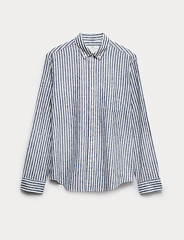 Pruhovan&aacute; ko&scaron;ile ze směsi lnu a bavlny - CZ