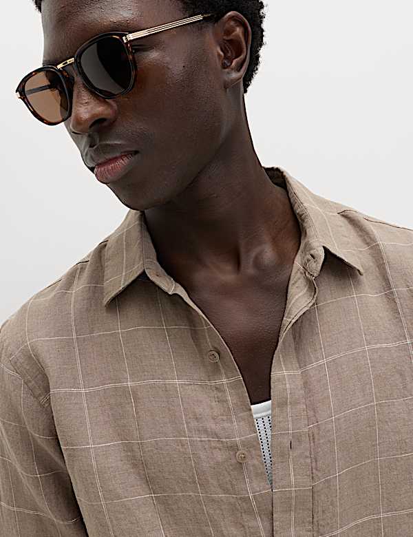 Pure Linen Check Shirt