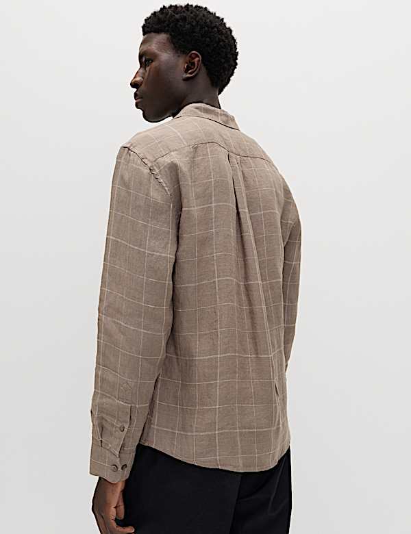 Pure Linen Check Shirt