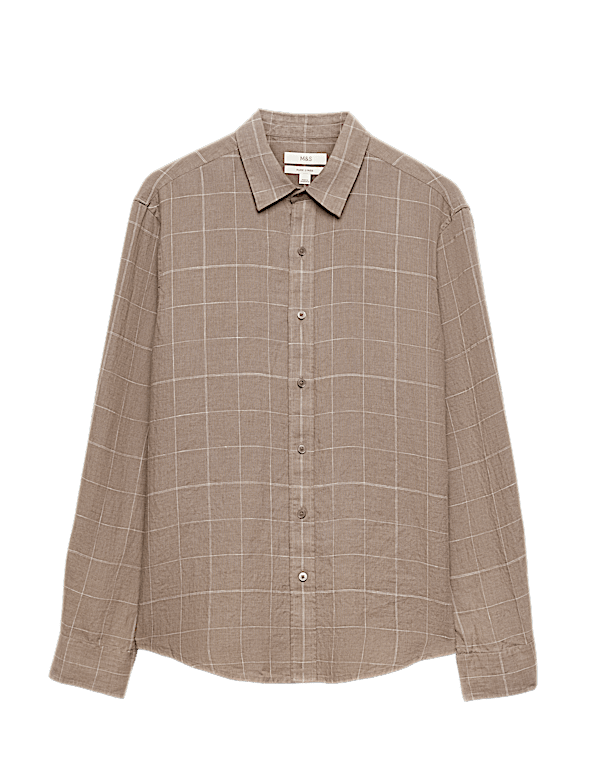 Pure Linen Check Shirt