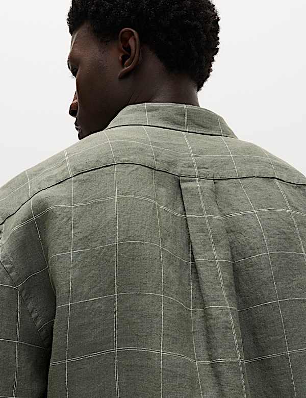 Pure Linen Check Shirt