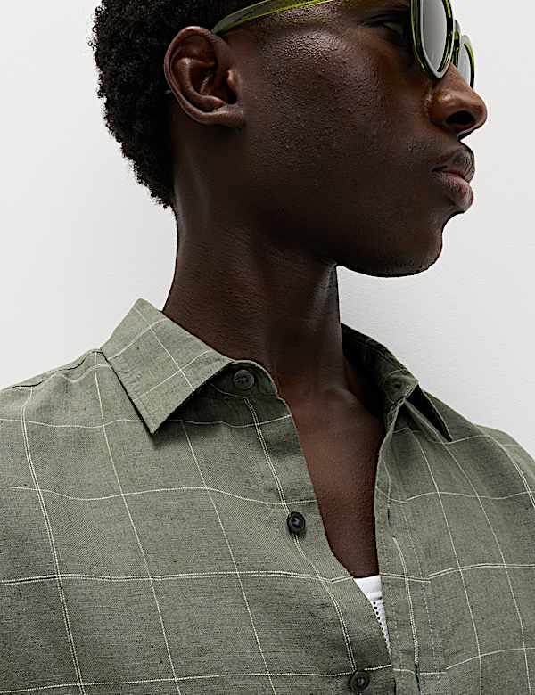 Pure Linen Check Shirt