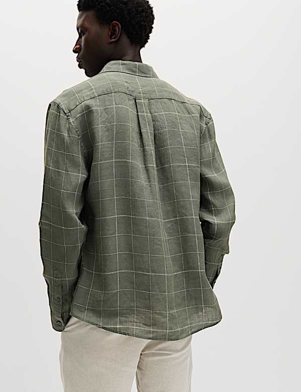 Pure Linen Check Shirt