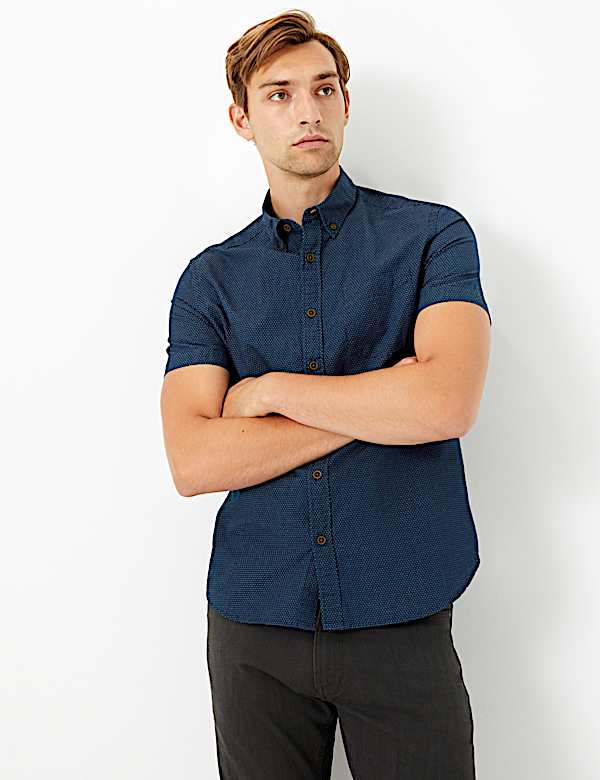 Cotton Dot Textured Shirt