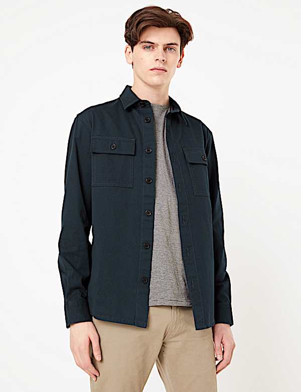 Pure Cotton Twill Overshirt