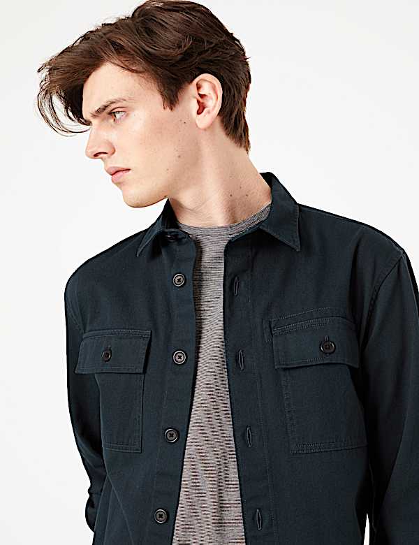 Pure Cotton Twill Overshirt