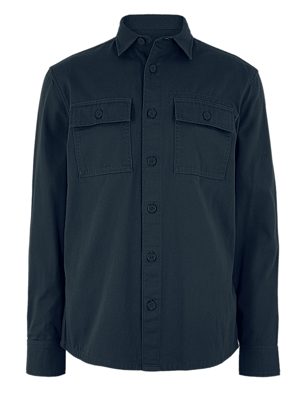 Pure Cotton Twill Overshirt