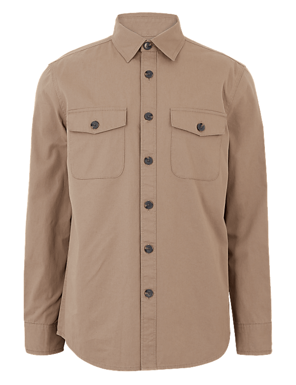 Pure Cotton Utility Overshirt
