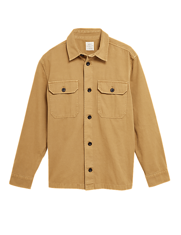 Pure Cotton Garment Dyed Overshirt